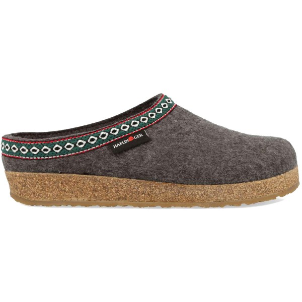 Haflinger Grizzly Franzl Unisex Filz-Pantoffel Anthrazit