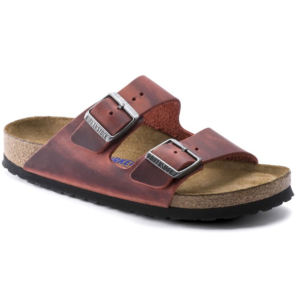 red birkenstock clogs