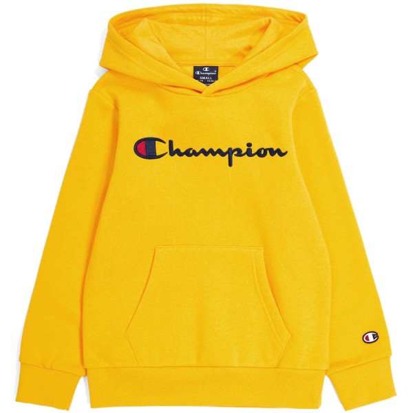 Champion Hooded Sweatshirt Logo Kids Kinder Kapuzenpullover mit Logo-Schriftzug Gelb (Buttercup Yellow/CTRS)