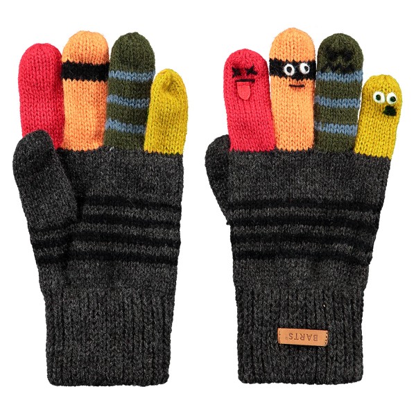 Barts Puppeteer Gloves Kinder Strick-Handschuhe Anthrazit (Dark Heather)