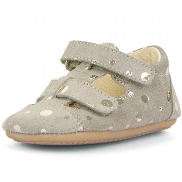 Froddo Prewalkers Sandal Baby Erste Schuhe aus Leder Graubeige (Beige)
