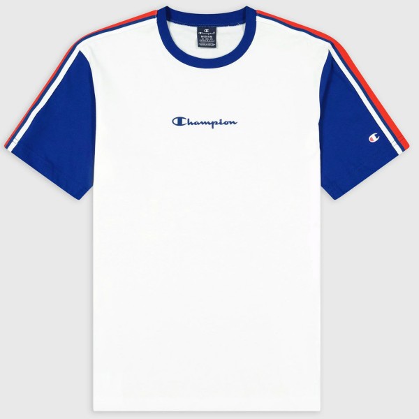 Champion Crewneck T-Shirt Retro Mn Herren Retro Shirt im Basketball-Stil Weiß (White/WHT)