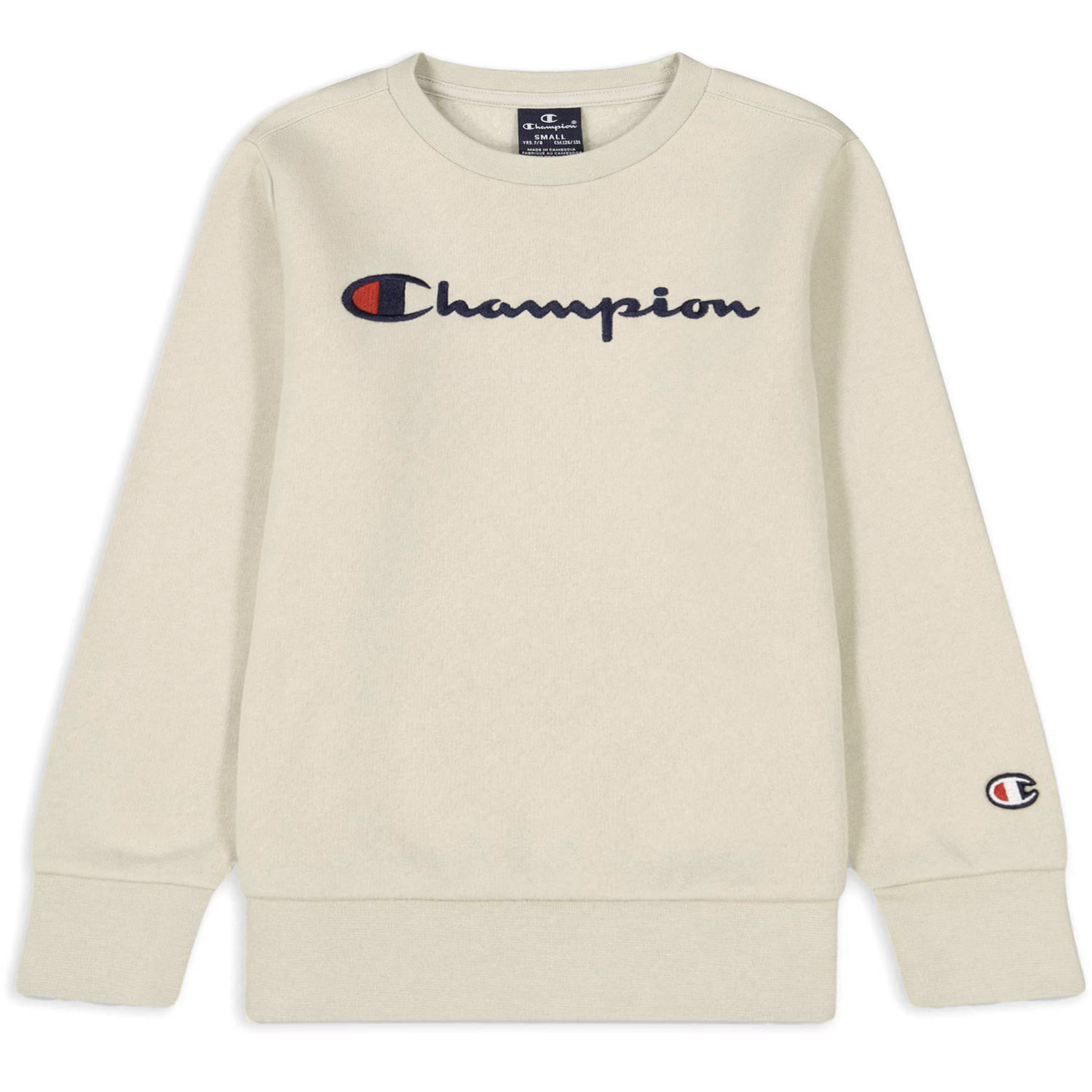 Champion Crewneck Sweatshirt Kids Kinder Pullover mit Logo-Schriftzug Beige  (Off-White/SVL) | Sweatshirts & Jacken | Accessoires | Flux Online Schuhe &