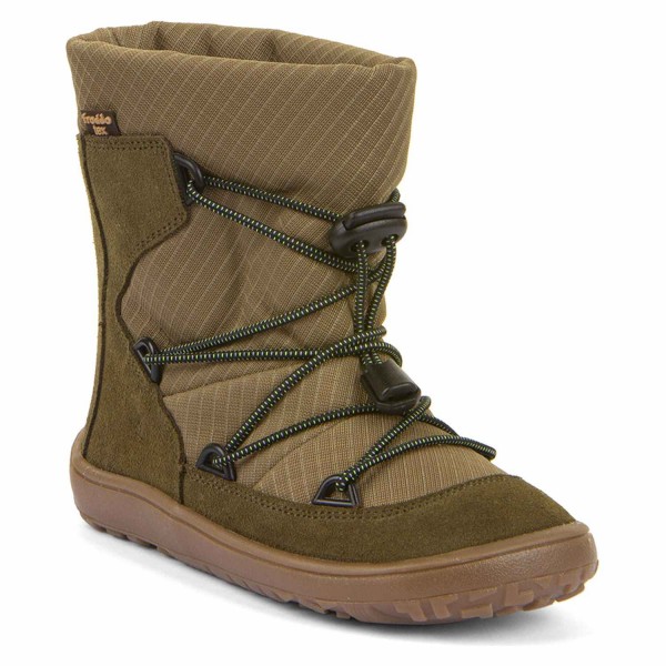 Froddo - FroddoTex Barefoot Track Wool - Kinder Wasserdichte Barfußstiefel mit Wollfutter - Olive