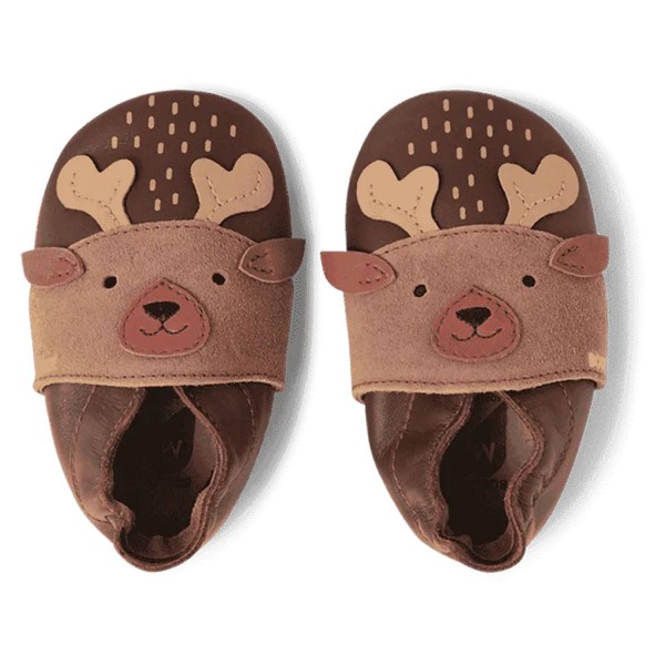Bobux - Soft Sole Moose - Baby Krabbelschuhe mit Elch-Motiv - Toffee