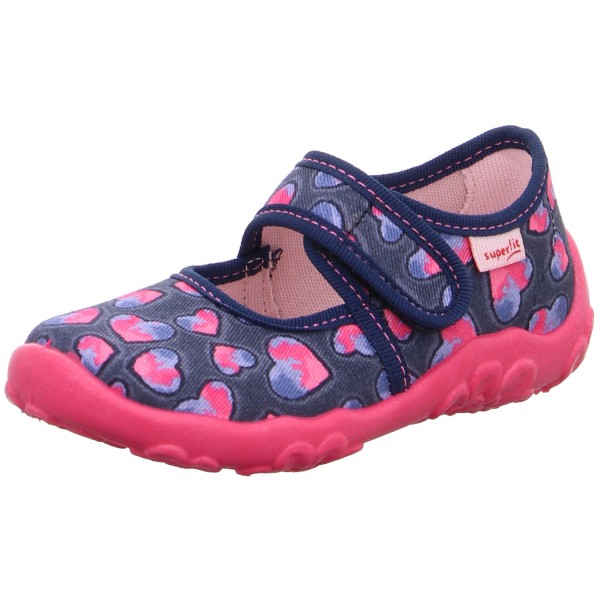 Superfit Bonny Mädchen Hausschuhe Blau/Herzen (Water Kombi)