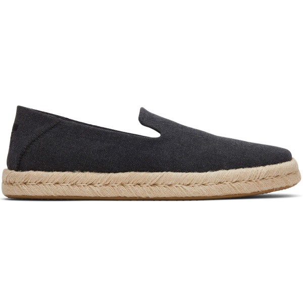 Toms Santiago Recycled Cotton Canvas Mn Herren Espadrilles Schwarz (Black Recycled Cotton)