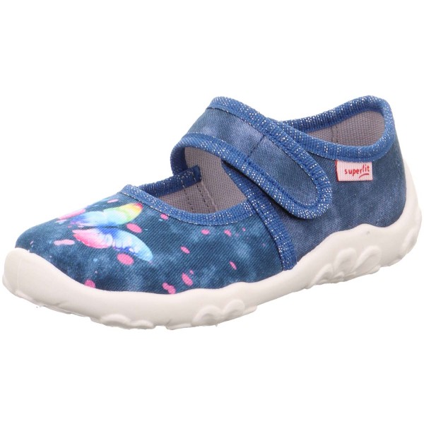 Superfit Bonny Mädchen Vegane Hausschuhe Schmetterling (Blau)