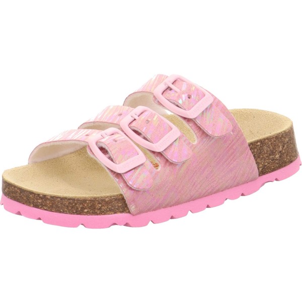 Superfit - Fussbettpantoffel - Mädchen Pantolette mit Glanz - Rosa