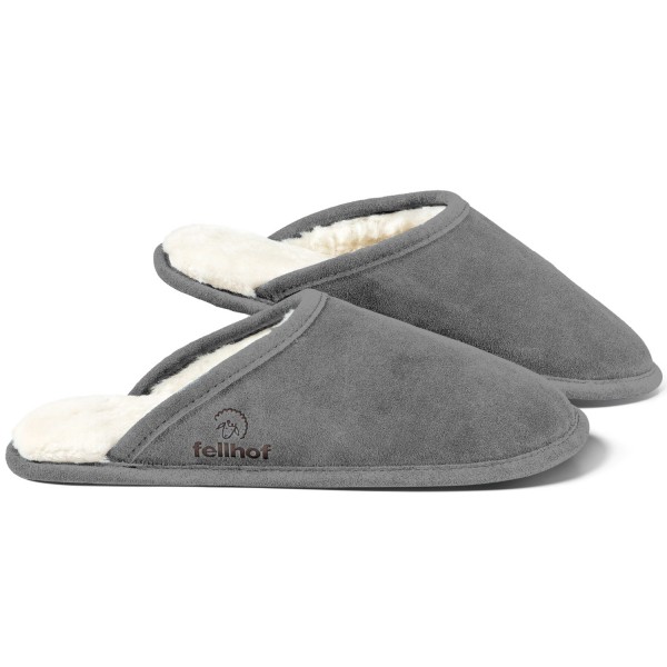 Fellhof Trendy Unisex Lammfell-Pantoffel Grau