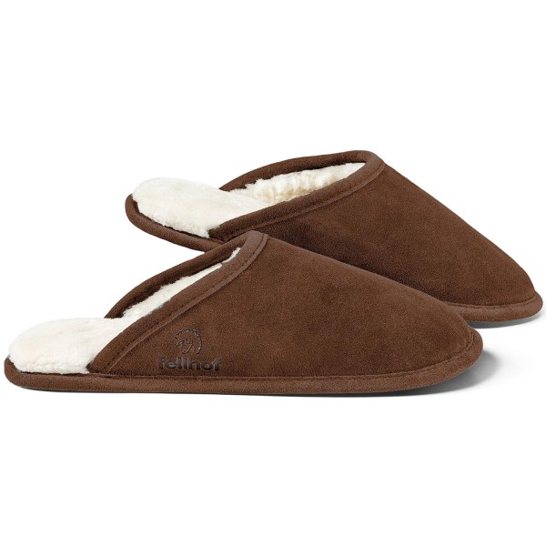 Fellhof Trendy Unisex Lammfell-Pantoffel Dunkelbraun (Schoko)