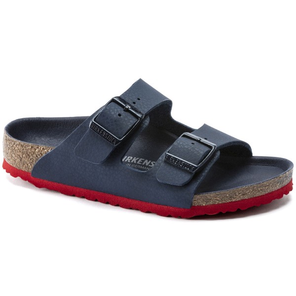 Birkenstock Arizona Kids Kinder Pantolette Blau Rot