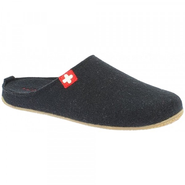 Living Kitzbühel Filz Schweizer Kreuz Unisex Hauspantoffeln Schwarz