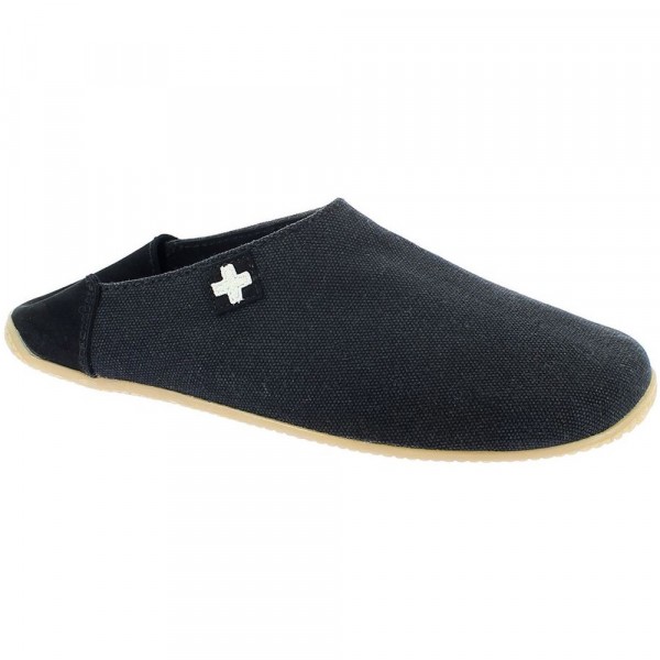 Living Kitzbühel Kreuz &amp; Lederkappe Herren Pantoffel Schwarz