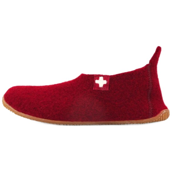 Living Kitzbühel - Hahnenkamm Slipper Kreuz - Damen Hausschuhe aus Schurwolle - Dark Cherry