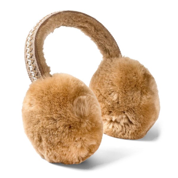 Fellhof - Ohrenwärmer Alpaka - Damen Ohrenschützer aus Alpaka-Fell - Braun