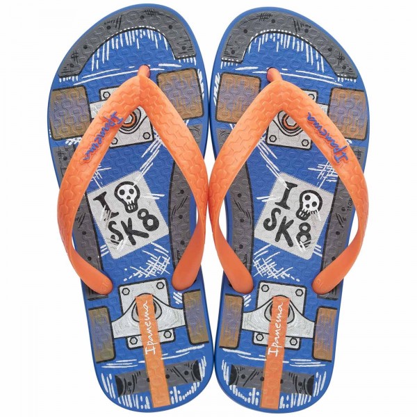 Ipanema Classic V SK8 Kids Jungen Zehenstegsandale blauy/orange (blue/orange)