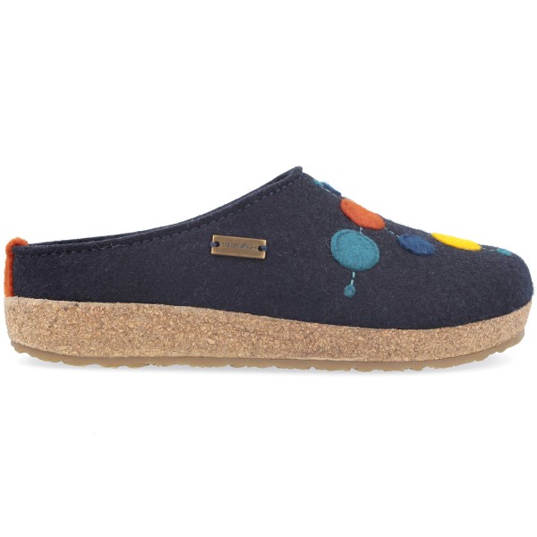 Haflinger Grizzly Faible Unisex Felt Clogs Dark Blue (Mittelblau)