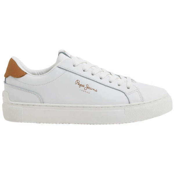 Pepe Jeans Adams Basic Damen Weiße Leder-Sneaker Weiß (White)