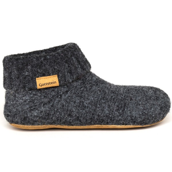 Gottstein Knit Boot Unisex Wollstrick-Hüttenschuhe Schwarzmele