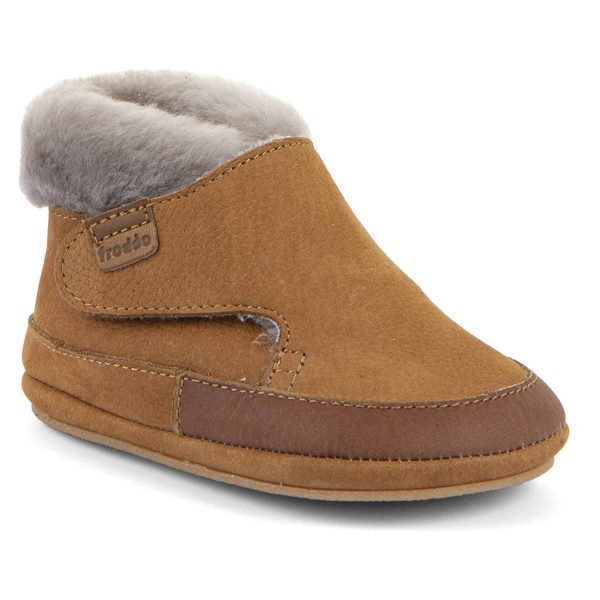 Froddo - Prewalkers Barefoot Furry Walk - Baby Erste Barfußstiefel mit Lammfellfutter - Braun (Cognac)