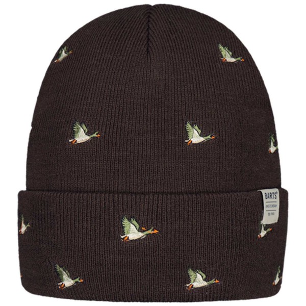 Barts - Vinson Beanie - Herren Feingestrickte Mütze mit Gänsen - Dunkelbraun (Dark Brown)