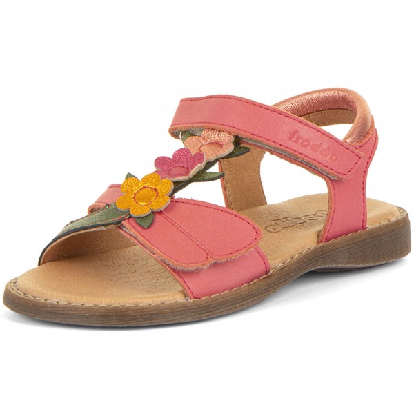 Froddo Lore Lola Mädchen Leder-Sandalen mit Klettverschluss Coral