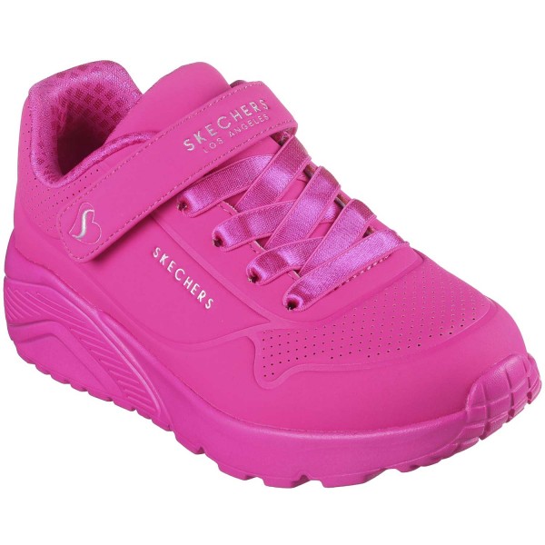 Skechers Uno Lite Mädchen Fashion-Sneaker mit Klettverschluss Hot Pink