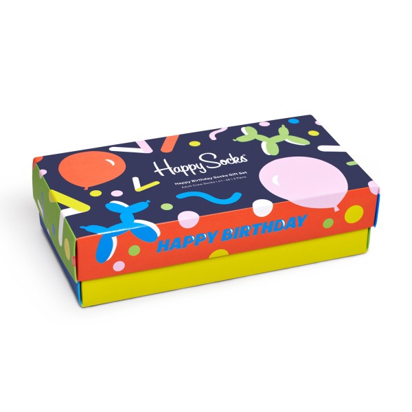 Happy Socks Happy Birthday Gift Set 3-Pack Unisex Geschenks-Socken mehrfarbig