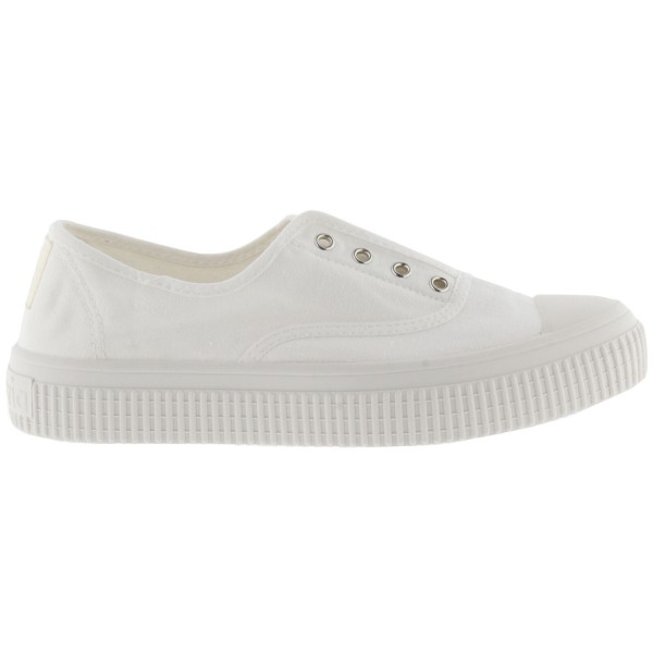 Victoria Re-Edition Plimsoll Damen Baumwolle-Schlupfschuhe Weiß (Blanco)