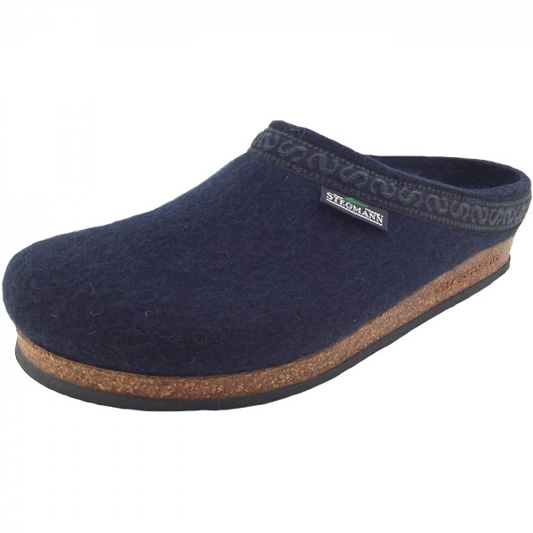 Stegmann 108 Unisex Wollfilz-Pantoffeln dunkelblau (navy)