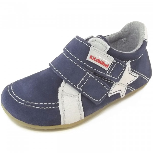 Living Kitzbühel 2511 Leder Kinder Hausschuh-Sneaker dunkelblau/grau (marine)