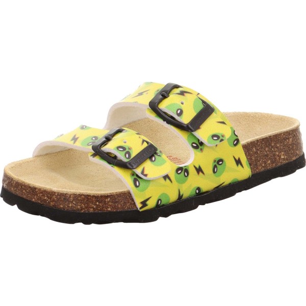 Superfit - Fussbettpantoffel - Jungen Pantolette mit Aliens-Motiv - Gelb/Mehrfarbig