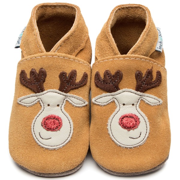 Inch Blue Rudolf Toddler Crawling Shoes Tan