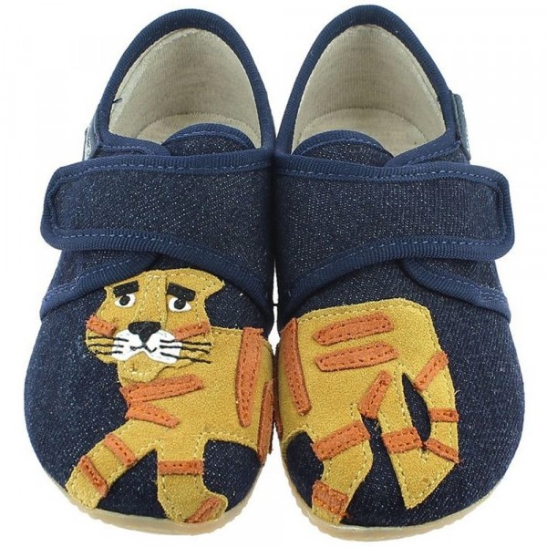 Living Kitzbühel Klett-Slipper Tiger Child House Shoes Night Blue (Nachtblau)