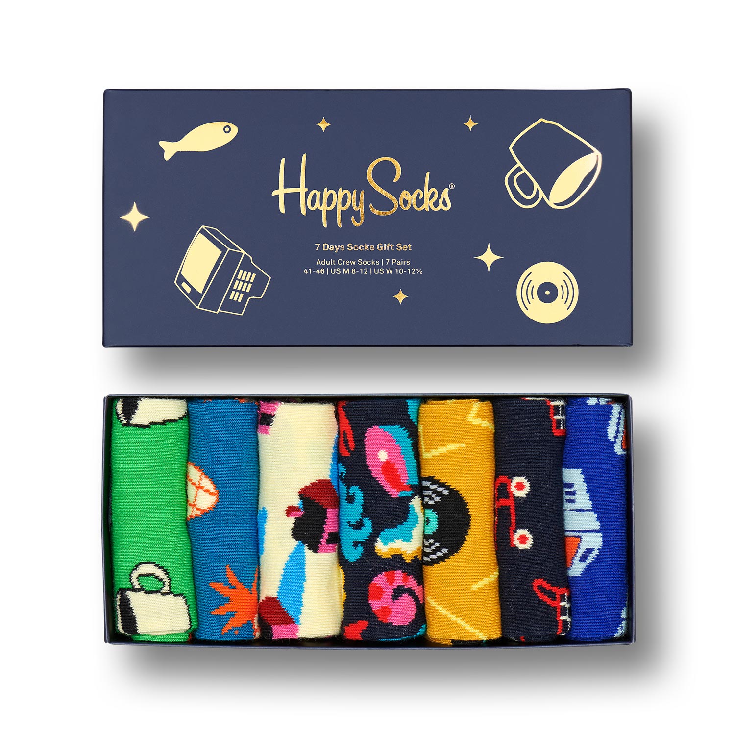 Happy Socks 7 Days A Week Socks Gift Set 7Pack Unisex Gift Socks