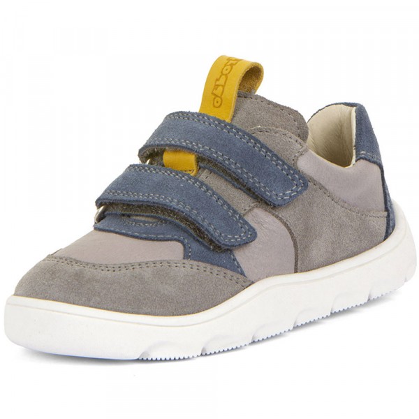 Froddo Zeru Spring Barefoot Kinder Barfußschuhe aus Leder Grau/Blau (Grey+)