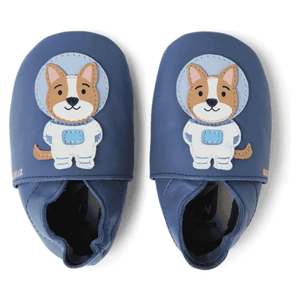 Bobux - Soft Sole Astro Pup - Baby Krabbelschuhe mit Hund-Motiv - Blue Indigo