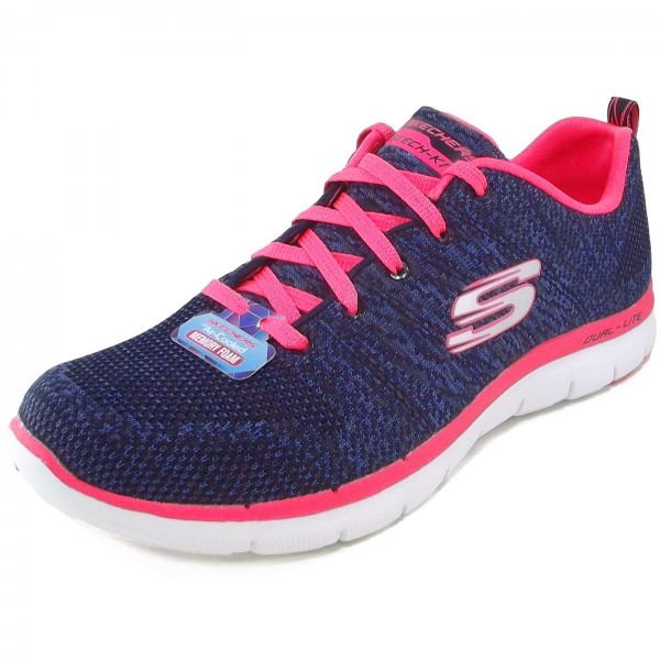 Skechers Flex Appeal 2.0 High Energy Damen Trainingssneaker dunkelblau/pink (navy/hot pink)