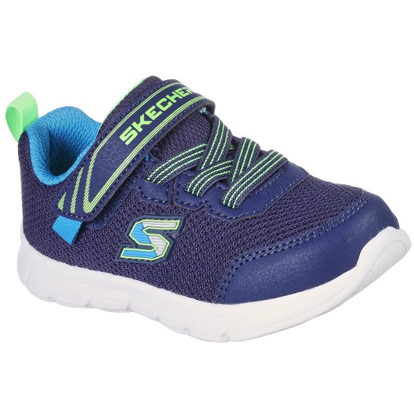 Skechers Comfy Flex Mini Trainer Kleinkinder Sportschuhe Navy/Lime