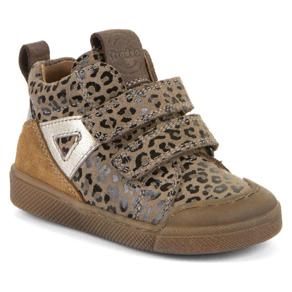 Froddo - Rosario High Top - Mädchen Lederschuhe mit Klettverschluss - Beige (Leopard)