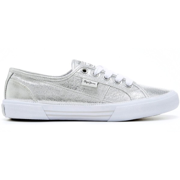 Pepe Jeans Aberlady Shine Women Metallized Sneakers Silver | Sneaker |  Women | Flux Online