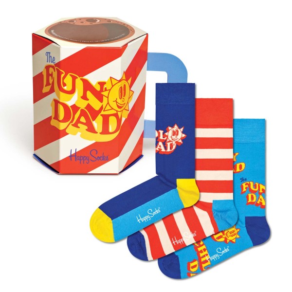 Happy Socks Father of the Year Socks Gift Set 3-Pack Unisex Vatertags-Socken Mehrfarbig