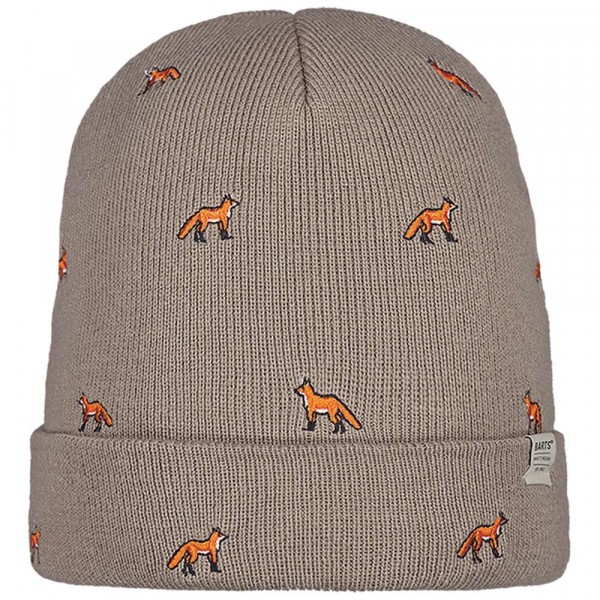 Barts - Vinson Beanie Kids - Kinder Feingestrickte Mütze mit Füchsen - Taupe