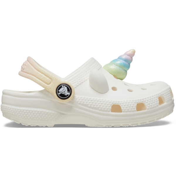 Crocs Classic I Am Rainbow Unicorn Clog Mädchen Sandale Weiß (Chalk)