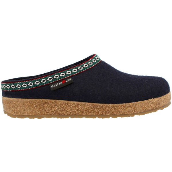 Haflinger Grizzly Franzl Unisex Filz-Pantoffel Schwarz