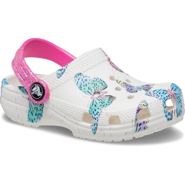 Crocs Classic Butterfly Clog Toddler Kleinkinder Sandale White/Multi