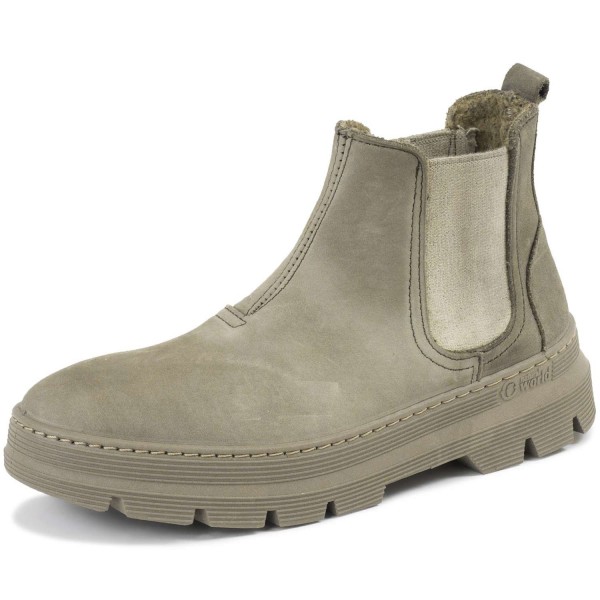 Natural World Peonia Wool Damen Chelsea Boots mit Warmfutter Beige