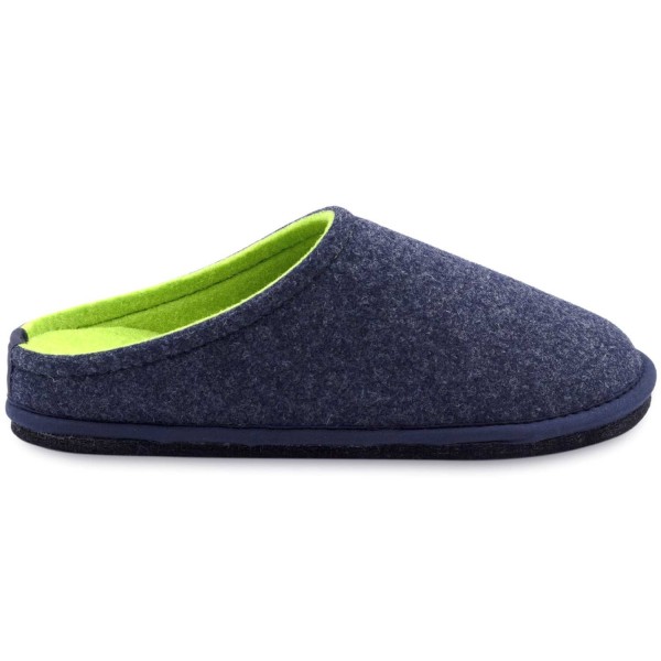 Löwenweiss - Easy Bicolor - Unisex Filz-Pantoffel aus Schurwolle - Blue/Fluo Green