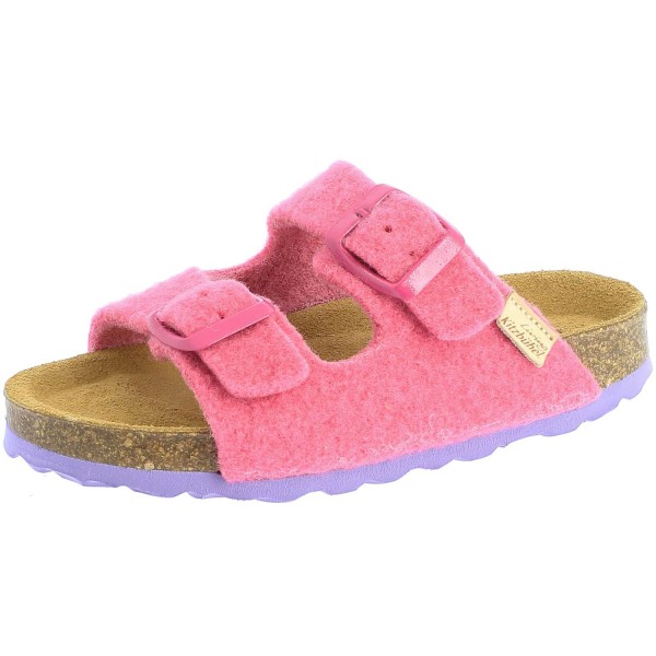 Living Kitzbühel - Wooly Wonder - Mädchen Pantolette mit Tieffußbett - Pink (Sweet Coral)